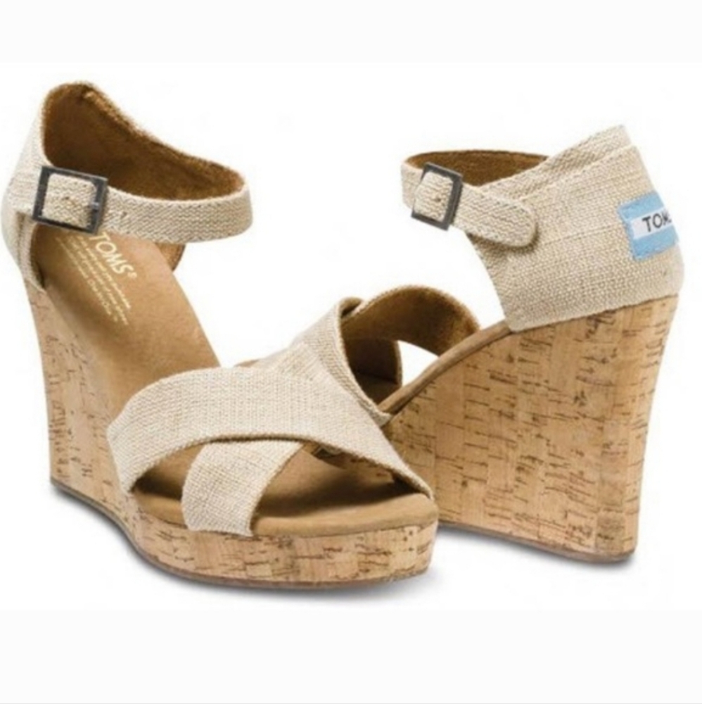 Toms Burlap Wedges